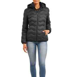 Veste matelassée à capuche pour femme en coton 100% tricoté uni teint de haute qualité écologique imperméable pour l'hiver personnalisable - Product Image 3