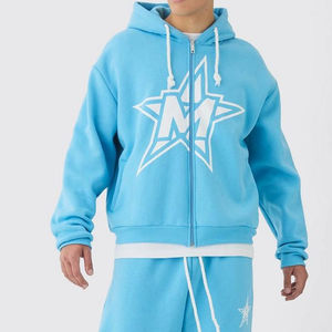 Chándales de algodón con estampado personalizado, Sudadera con capucha, chándales para hombre, chándal con cremallera de alta calidad, servicio OEM - Product Image 3