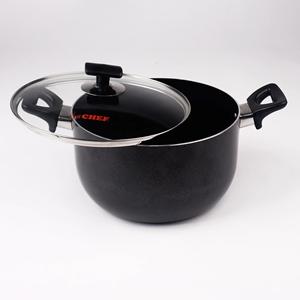 Casserole antiadhésive de 22 cm de qualité supérieure de chef avec couvercle en verre nouvelle poignée et bouton de couvercle de conception pour la maison et l'usage alimentaire - Product Image 3