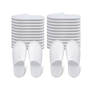 Pantoufles jetables OEM avec logo personnalisé, antidérapantes, confortables pour les clients du spa de l'hôtel, pantoufles jetables blanches en vrac taille libre - Product Image 3