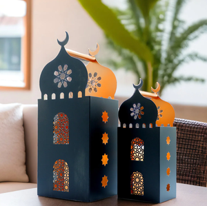 Lanterne à bougie en métal personnalisée de haute qualité pour la décoration de la maison du Ramadan Eid au meilleur prix - Product Image 4