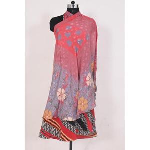 Jupe portefeuille indienne à motif imprimé floral réversible Vintage fait à la main Boho Summer Festival Look taille naturelle - Product Image 3