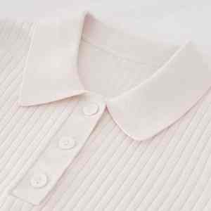 Camiseta de Punto de Verano con Cuello Polo y Diseño Liso - Product Image 3