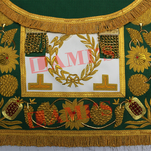 Masonic Regalia <b>Craft</b> Scottish Masters Mason Apron High Quality Bullion <b>Wire</b> Full Embroidered Apron - Product Image 3