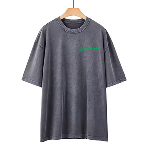 High Quality Men's Plus Size T Shirt 100% Cotton Eco-Friendly Loose Fit Neck <b>Drop</b> Shoulder Streetwear <b>Acid</b> Washed tees - Product Image 6