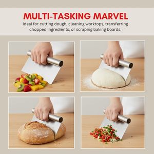 Fabricante al por mayor de acero inoxidable para pastelería, pan, pizza, masa, raspador, picador, utensilio de cocina multiusos, cocina, hornear - Product Image 3