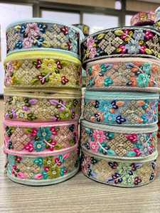 Custom Made Embroidered Floral Laces in Size 1.25 Inch to 2 Inch and Larger Ideal for Use by Fashion Designer - Product Image 5