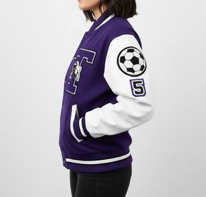 Chaqueta Universitaria de Béisbol de Alta Calidad 2026, Fabricante de Ropa Urbana Personalizada, Chaquetas Universitarias de Lana Chenilla con Parche Bordado con Letras - Product Image 4