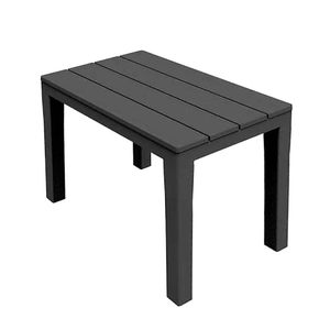 Panca resistente 60x38.5x45 cm da esterno in polipropilene antracite/bianco con effetto legno per panche Patio giardino terrazzo - Product Image 1