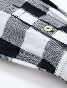 <b>Men's</b> Custom Button-Down Flannel <b>Shirts</b> Breathable Plain Business Smart Plaid Stand Collar <b>Pockets</b> OEM Casual Print Flannel - Product Image 6