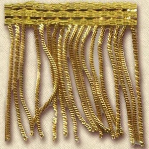 OEM Gold Bullion Fringe <b>Trim</b> Customized Bullion <b>Tassel</b> Fringe Plated Bullion and Mylar Thread Fringe All Sizes - Product Image 1