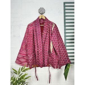 Vintage <b>Kantha</b> Stitch Dori <b>Jacket</b> One-of-a-Kind Handstitched Reversible Short Coat Woven Fabric Embroidery Boho Chic Fashion - Product Image 1