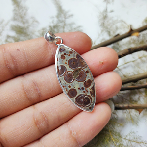 Colgante de Jaspe Meteorito con Corte Marquesa - Colgante con Engaste de Plata de Ley 925 - Joyería Artesanal al por Mayor - Product Image 6