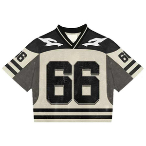 Tendencia de alta calidad personalizado Retro Vibe estilo americano 100% malla de poliéster de gran tamaño Vintage fútbol Jersey Unisex Streetwear - Product Image 1