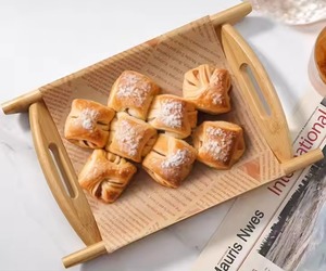 Elegante bandeja de madera para servir té, café y aperitivos, elegante bandeja hecha a mano, Ideal para cocina, mesa de comedor y decoración del hogar - Product Image 4