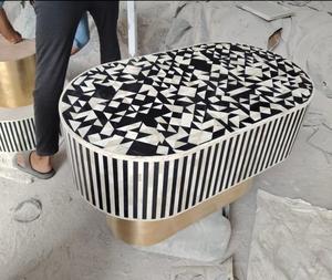 Table basse en incrustation d'os de style moderne faite à la main, élégant meuble d'appoint pour la maison, hôtel, décoration intérieure unique, artisanat, tables à manger - Product Image 2