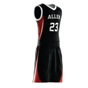 Uniformes de basket-ball personnalisés respirants et à séchage rapide pour adultes, fabriqués par impression par transfert thermique, 100% polyester, anti-UV, anti-bactériens - Product Image 5