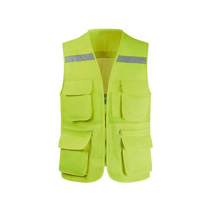 High Quality <b>Men's</b> Breathable Mesh Fishing Vest Multi-Pocket Sleeveless <b>Jacket</b> Workwear - Product Image 3