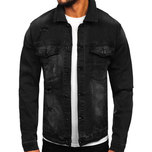 Vestes en jean non doublées à coupe Cowboy pour hommes, taille-XXL-Veste universitaire décontractée chaude d'hiver en denim - Product Image 2
