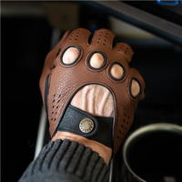 Gants de conduite d'hiver unisexes en cuir de chèvre, personnalisés par le fabricant, noirs et rouges, antidérapants, à doigts complets, respirants, légers et de haute qualité