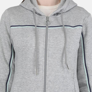 Survêtement de sport pour femme en coton 100% de haute qualité, coupe ajustée, à capuche, streetwear, vêtements de sport tendance, vêtements de course, motif uni, taille plus - Product Image 5