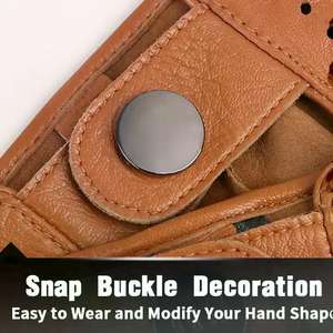 Gants en cuir de peau de chèvre véritable de haute qualité pour hommes, gants de conduite de voiture respirants à doigt complet avec conception personnalisée - Product Image 6