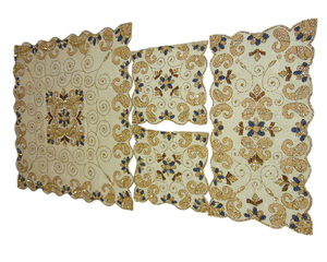 Nappe jetable en tissu organza brodé à la main motif floral pour la décoration intérieure vente en gros - Product Image 4