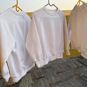 Autumn Oversized Cotton Fleece <b>Sweatshirt</b> Drop Shoulder Crew Neck Custom <b>Embroidery</b> Solid Plain Dyed Anti-Wrinkle Washed - Product Image 1