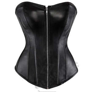 Corsé de cuero negro de varios colores Top Corsé negro Top Corsés Cómodo Logotipo personalizado de alta calidad Precio razonable OEM - Product Image 6