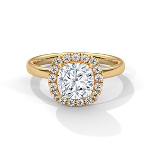 2.0ct Cushion Cut Moissanite Halo <b>Solitaire</b> <b>Ring</b> 925 Sterling <b>Silver</b> Engagement Band - Product Image 1