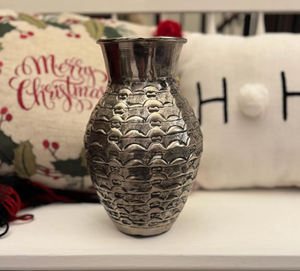 Vase rond en métal élégant pour les centres de table de cérémonie, fait à la main, pour le bureau, la décoration de la maison, l'hôtel, vase à fleurs tendance - Product Image 3