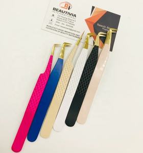 Pinzas de extensión de pestañas de acero inoxidable con revestimiento de Color personalizado profesional herramienta de aplicación de pestañas de Punta puntiaguda sostenible - Product Image 3