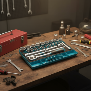 Hazet 25-Piece Set of Ratchet and Hexagonal <b>Square</b> Sockets 1/2'' with Traction Profile <b>Tool</b> Sets - Product Image 3