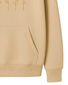 Sudadera con capucha bordada botánica Beige para mujer, Jersey Floral informal, sudadera de lana suave, ropa de calle minimalista, moda - Product Image 4