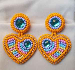 Boucles d'oreilles pendantes en forme de serrure multicolore au crochet pour femmes, bijoux tendance de la vie quotidienne - Product Image 1