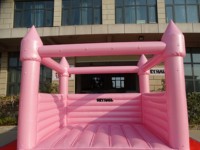 Château gonflable rose pailleté de 13 pieds avec toits de château pour usage commercial et événements, structure gonflable en PVC pour entreprises