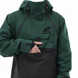 Winter Blank Custom Pullover Windbreaker Jacket Men's <b>Hoodies</b> Side-Zip With Pockets Rain Coat Jacket Puffer Jacket - Product Image 6