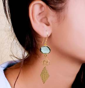 Natural Gemstone Earrings Brass Gold Plating Modern Eco-Friendly Artisan Craft <b>Wedding</b> Gift Party <b>Accessory</b> Featuring Pearl - Product Image 6