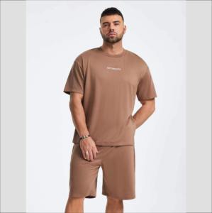 Ensembles de shorts pour hommes de la meilleure qualité pour l'été correspondant au logo personnalisé 100% coton 220 GSM Jersey tissu Hip Hop ensembles de shorts pour hommes - Product Image 2