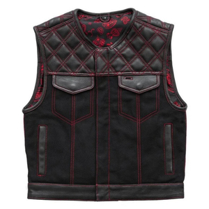 Men's Trending Solid Black Leather Motorcycle <b>Cycle</b> Club <b>Vest</b> Customized Unique Designed Plus Size Outer Waistcoat for Winter - Product Image 4