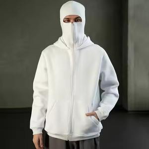 Sweat à capuche Ninja poids lourd pour homme Sweat à capuche oversize Streetwear Full Face Ninja avec fermeture éclair - Product Image 1
