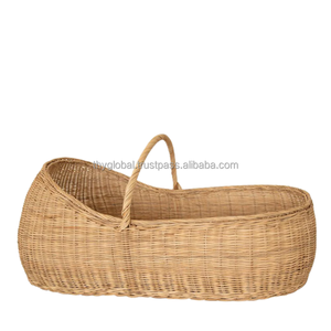 Panier à langer en jonc de mer naturelle pour bébé, pas cher - Product Image 2