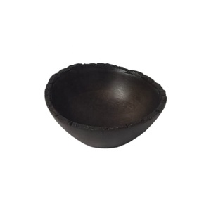 Hand-Carved Black Mango <b>Wood</b> Salad Serving Bowl Eco-Friendly Uneven Tree Bark Edge Farmhouse Kitchen Tabletop Dinnerware Set - Product Image 3