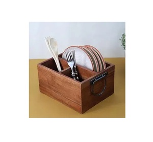 Decorative Wooden <b>Cutlery</b> Holder With Floral Carvings Perfect For Enhancing Dining Room Ambiance And Table Setting - Product Image 5