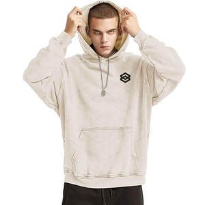 เสื้อฮู้ดโอเวอร์ไซส์สำหรับผู้ชายผ้าฝ้าย100% โอเวอร์ไซส์แบบเรียบออกแบบได้ตามต้องการดีไซน์ใหม่ - Product Image 2