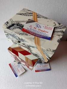 Cofre de joyería con incrustaciones de hueso indio tradicional resina hecha a mano y caja decorativa de nácar para regalo elegante - Product Image 2