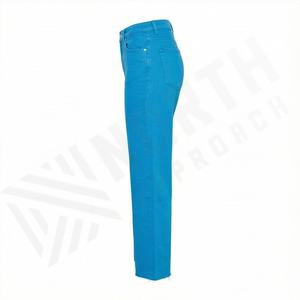 Pantalones Vaqueros de Mezclilla de Moda al por Mayor, Pantalones de Mujer de Corte Recto con Bolsillos Rotos, Pantalones de Calle de Tendencia para Mujer con Servicio OEM - Product Image 3