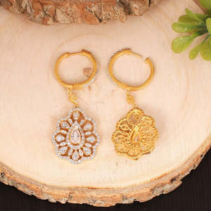 Boucles d'oreilles pendantes en argent sterling 925 avec pierre CZ blanche 8,60 grammes - Product Image 6