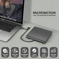 Reproductor de CD y DVD portátil con USB, grabadora de DVD y ROM, lector y escritor, regrabadora, unidad de disco óptico para ordenador portátil y PC de escritorio