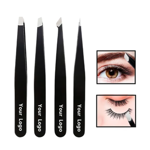 Vente en gros 1.5mm ANAAIF pince à sourcils personnalisée Logo privé pince à sourcils Super Grip noir rose métal épais inoxydable pointu - Product Image 6